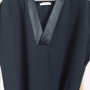 Vince Crepe Black Sleeve Dress